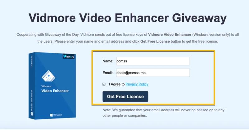 Vidmore Video Enhancer — бесплатная лицензия на 1 год